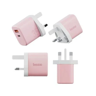 Wall Charger Velox With Weave Cable Bazic - Pink